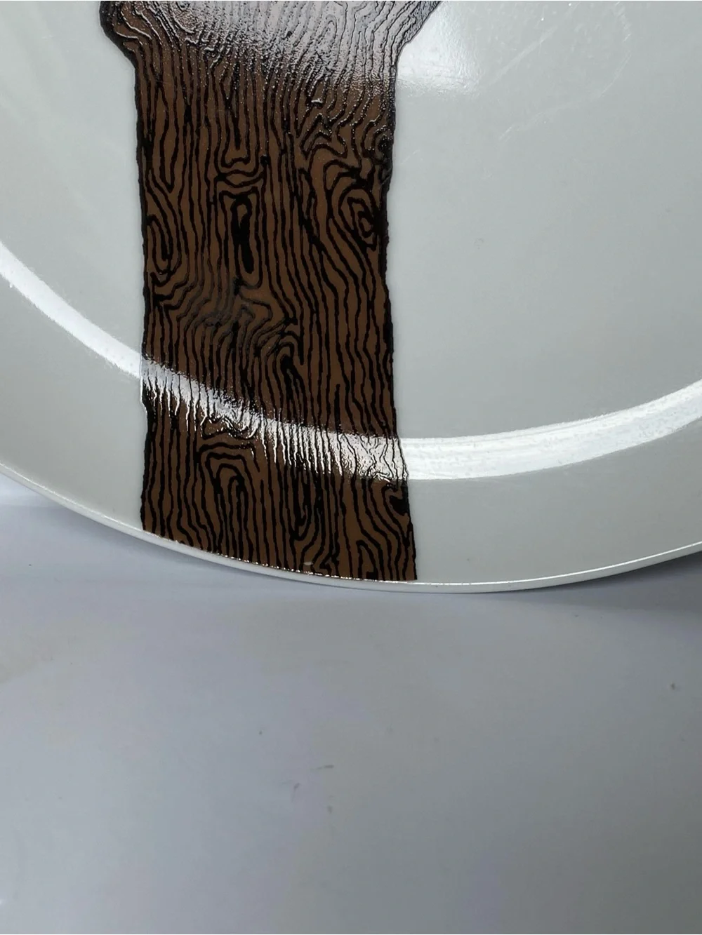 West Elm Owl Plate 8.5” Serving Art Drawing Display Bird Tree Ceramic Birding